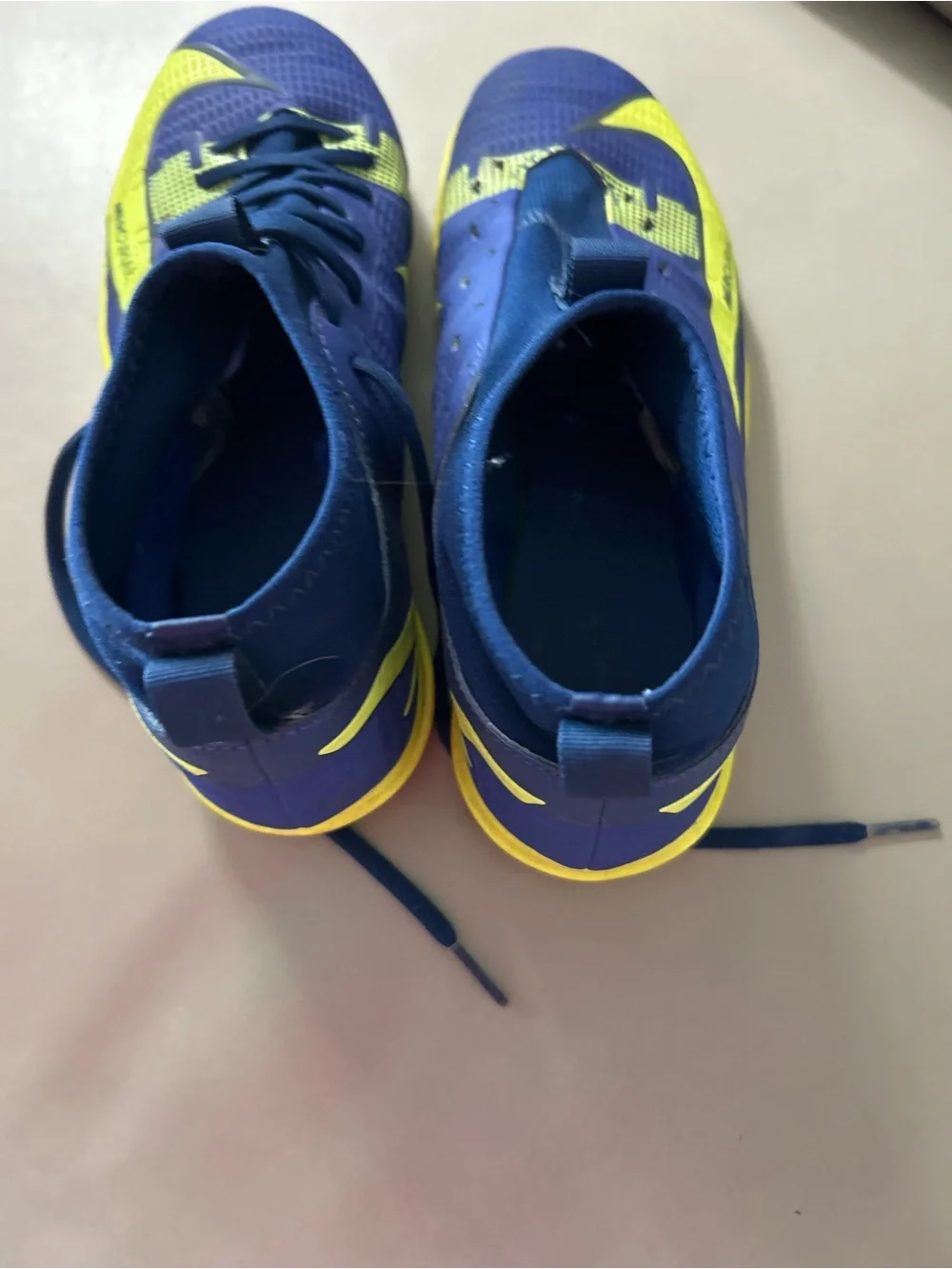 Nike Mecurial Youth Athletic Soccer Shoes in Blue and Yellow